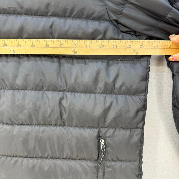Eddie Bauer Puffer Down Coat Men's L Black Jacket Hooded Outdoor Gear Hiking - Picture 11 of 12